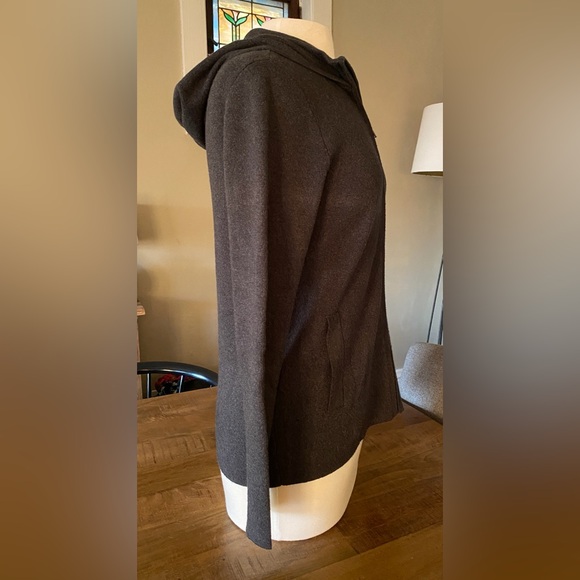 Cynthia Rowley Charcoal Gray Grey Knit Full Zip Hooded Cardigan Sweater Jacket S - Picture 3 of 16